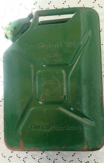 DDR Benzinkanister Kraftstoffbehälter 10 L grün TGL BAT-Fledermaus (Dicht) 1970