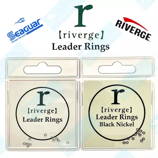 Riverge LEADER RINGS Silver Black SEAGUAR Fluorocarbon Tippet DROPPER Line Ring