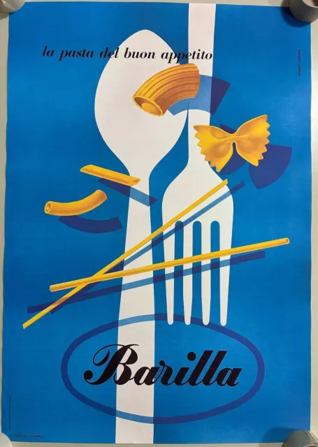 Stampa manifesto poster pubblicitario Pasta Barilla vintage Erberto Carboni