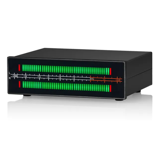 MIC+LINE LED Music Spectrum 3.5mm/RCA Audio Adapter Switcher Sound Level Meter