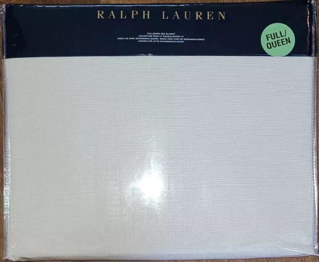 RALPH LAUREN FULL / QUEEN RHYS Linen & Cotton Grey Coverlet Bed Blanket NEW $355