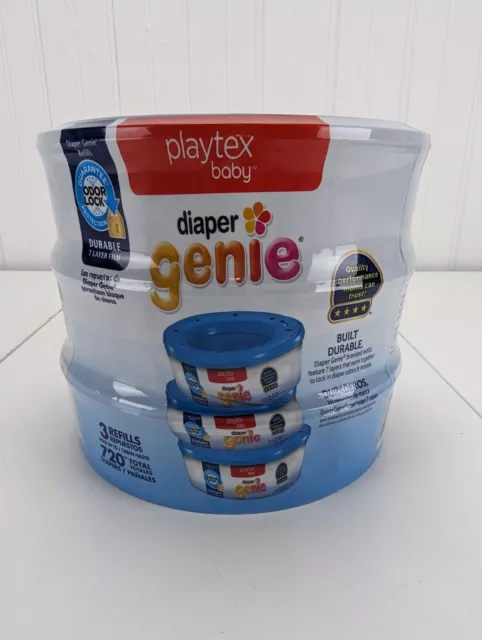 Playtex Baby Diaper Genie Refills 3 Pack Odor Lock Holds Up To 720 Diapers New