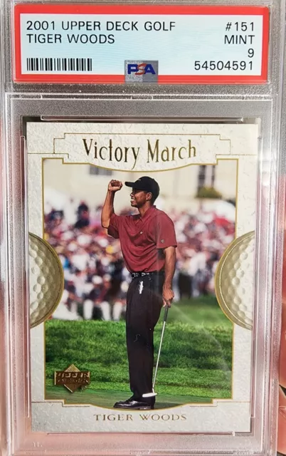 2001 UPPER DECK TIGER WOODS Rookie card #151 VICTORY MARCH Masters PSA 9 MINT 2001 UPPER DECK TIGER WOODS Rookie card #151 VICTORY MARCH Masters PSA 9 MINT