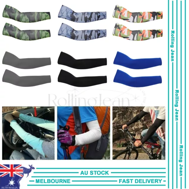 Cooling Sport Arm Stretch Sleeves Sun UV Protection Covers Cycling Golf Unisex