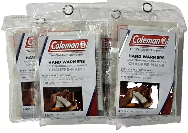 4 Pack Coleman The Outdoor Company Hand Warmers 16 Total Open Shake