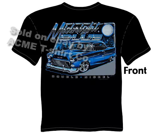 55 Chevrolet Shirts 1955 Chevy Tee Classic Car T Shirt Bel Air Sz M L XL 2XL 3XL