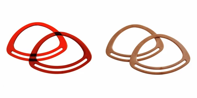 2 x ovale geformte Kunststoffgriffe Makramee Tasche Herstellung Handwerk 7 Zoll - Farben auswählen