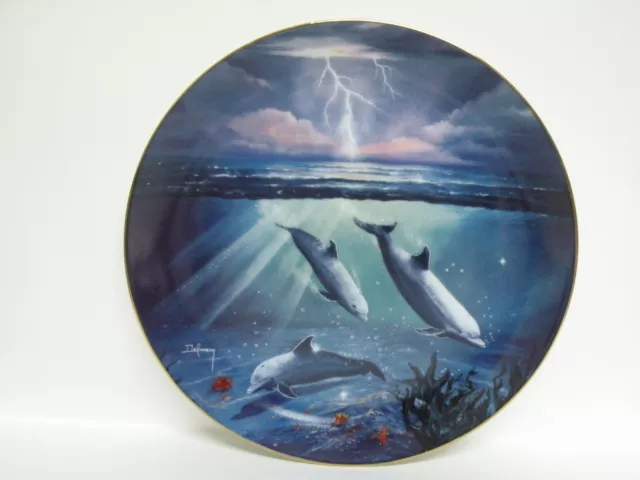 Franklin Mint Collector Display Plate - Storm  of the Dolphin - vgc (8 1/8")