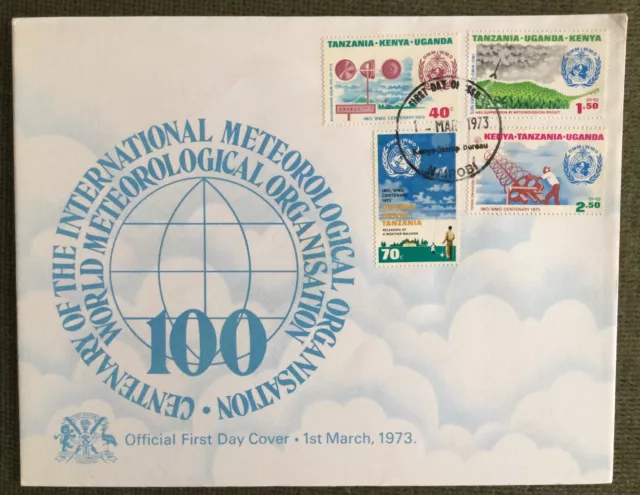 Tanzania Uganda Kenya First Day Cover 1973 World Meteorogical Organisation