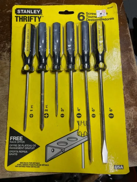 Vintage Stanley Thrifty 6pc Screwdriver Set USA NOS NEW SEALED Tools