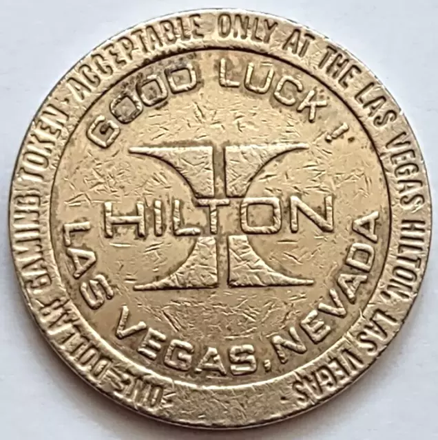 1985 Hilton Casino $1.00 Gaming Token Good Luck Las Vegas Nevada
