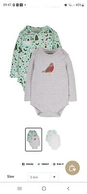Frugi Special 2 Pack Body Arctic Aqua Lets Play 0-3  Months