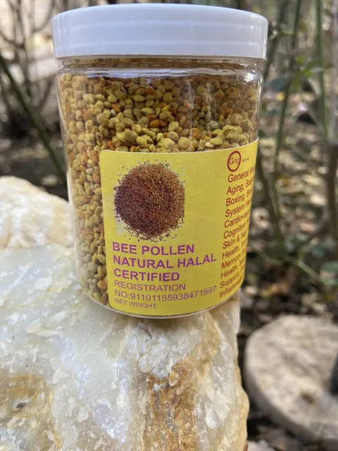 Bee Pollen Granules  100% Organic All Natural HALAL CERTIFIED.5 Oz Jar