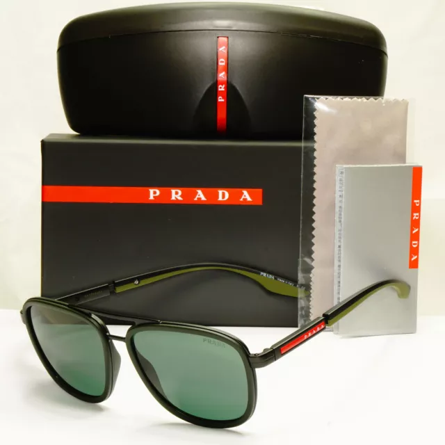 Prada Militär grüne Sonnenbrille Pilot schwarz Herrenmode SPS 50X 01P-03I PS50XS