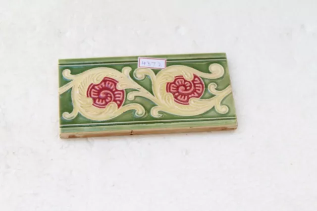 Japan antique art nouveau vintage majolica border tile c1900 Decorative NH4372 8