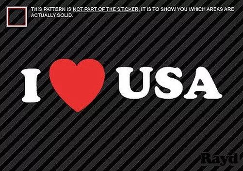 (2) I Love USA Sticker Decal Die-Cut Vinyl