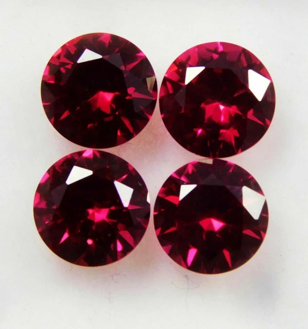 6 MM Natural Red Ruby Round Certified Jewellery Use Gemstone 4 Pcs Lot