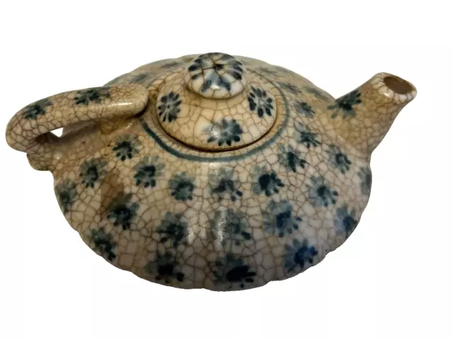 Vintage Chinese Porcelain Crackle Glazed Small Tea Pot