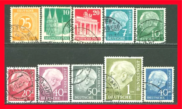Germany Postage Stamps Scott 546-756, 10-Stamp Used Selection!! G2470