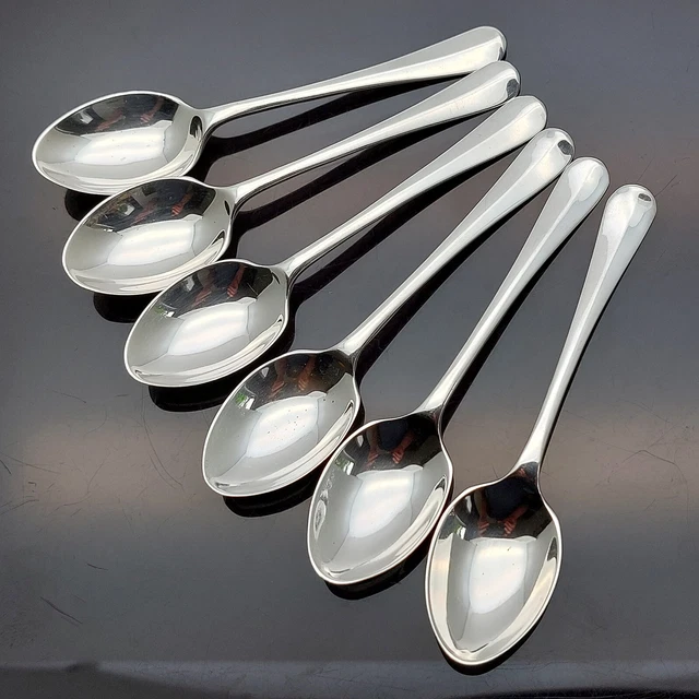 Hanoverian Rattail Demitasse Coffee Spoons - Sterling Silver - London 1973