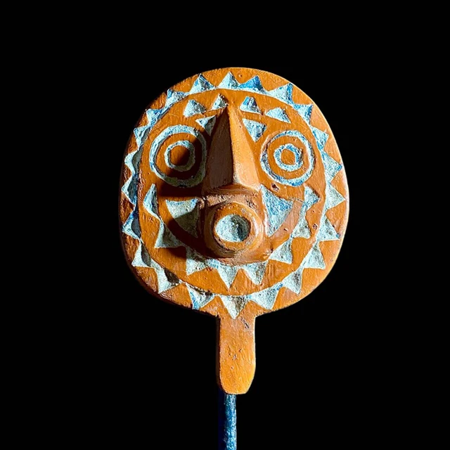Masque Tribal Ancien En Bois Sculpté - Artisanat Traditionnel
