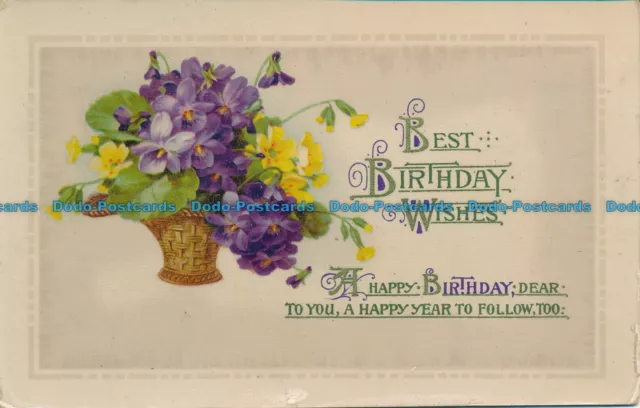 R150877 Greeting Postcard. Best Birthday Wishes. Flowers. Wildt and Kray