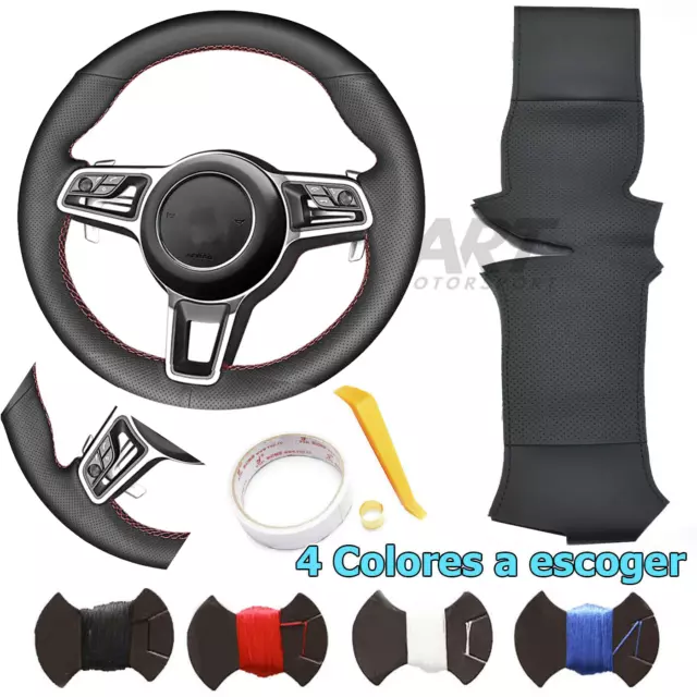 Funda de volante cuero a medida para Porsche Cayenne Macan 2015-2016