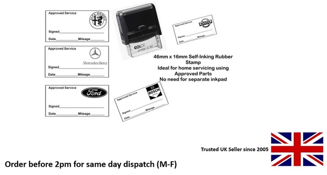 thumbnail image 2 of 7-Piece Car Service Garage Stamp Set – Custom Text, Different Shapes, Made In Taiwan 2 of 5
