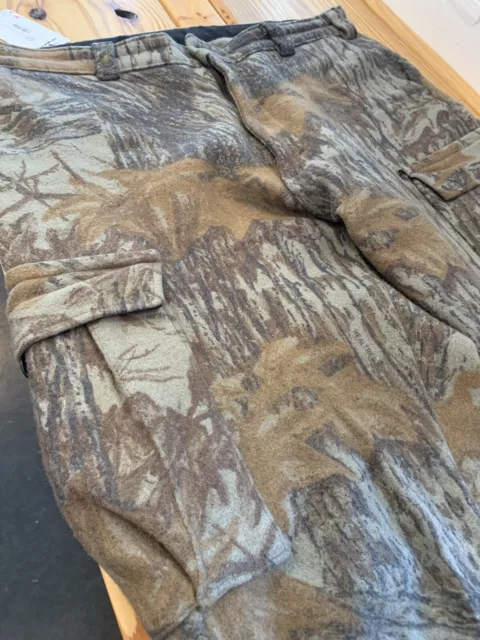 Cabela's Canadian Wool Dry Plus Pants Outfitter Camo 36W 34L Baggy Cargo Pockets