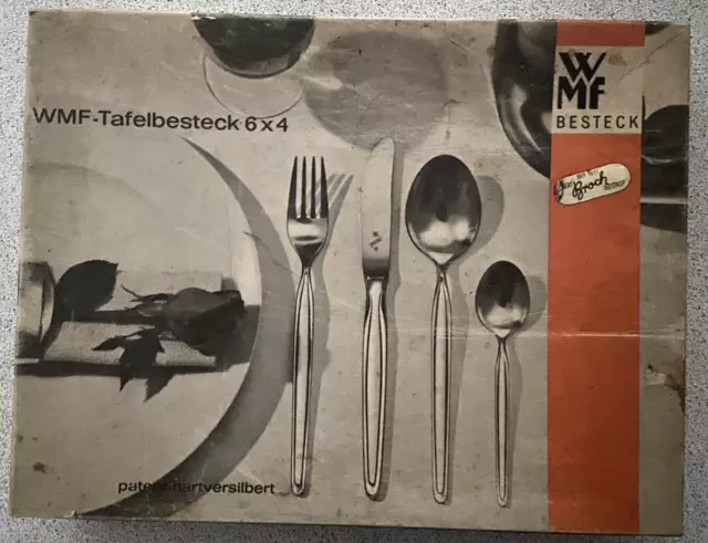 Altes WMF Tafelbesteck, patent-hartversilbert, 23 Teile, ca. 1950/1960er Jahre 3