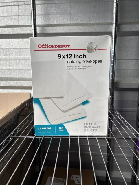 Office Depot 9" x 12" Security Catalog Envelopes Self Seal White 100 Count