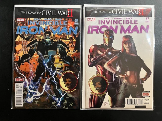 INVINCIBLE IRON MAN #9 2nd Print & #7 3rd NM 1st Riri Williams IRONHEART MCU