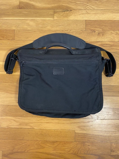 TUMI Alpha Expandable Black Portfolio Laptop Briefcase Ballistic Nylon 209D3