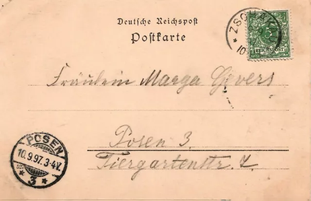 7679 Litho Gruß aus Halle a. S.  Marktplatz 1897 n. Posen 2