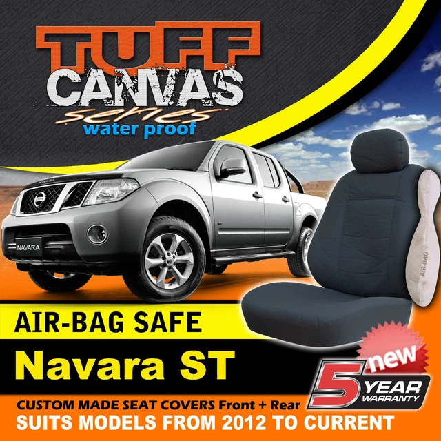 TUFF CANVAS FOR Nissan Navara D40 ST Custom Made Seat Covers F+R 2012