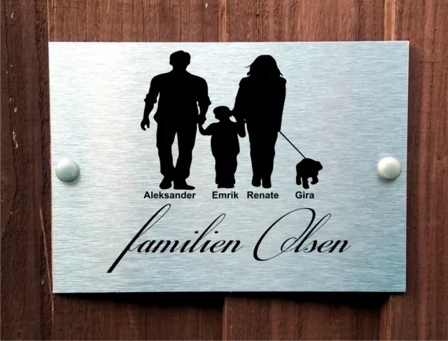 Nueva placa de puerta de diseño familiar de Norwegian personalizada con apellido