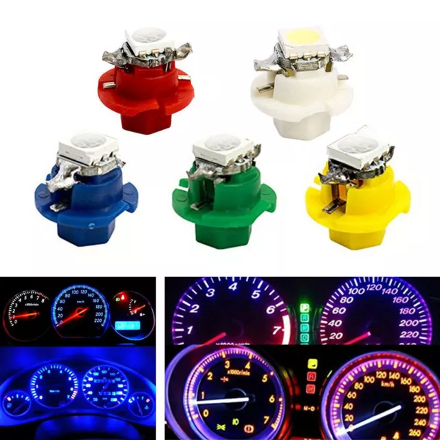 50x Car LED T5 B8 4D 5050 1SMD Indicator Light Cluster Gauge Dashboard Dash Lamp