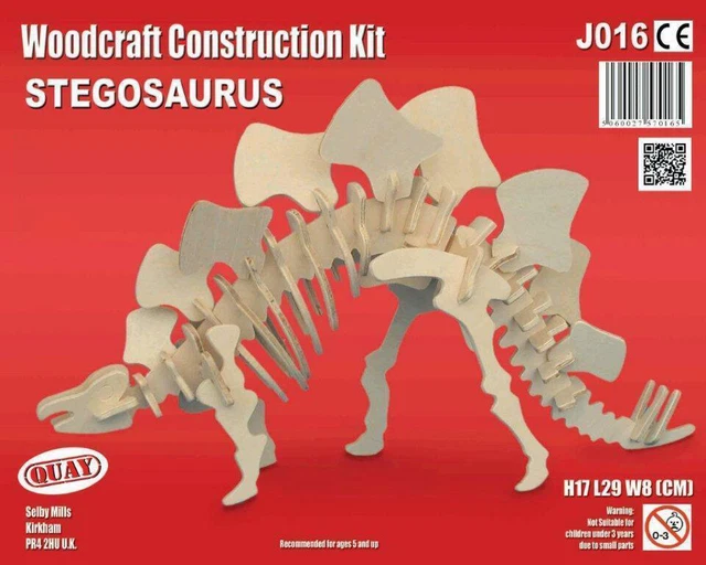 STEGOSAURUS DINOSAUR WOODCRAFT Construction Kit Wooden 3D Puzzle KIDS