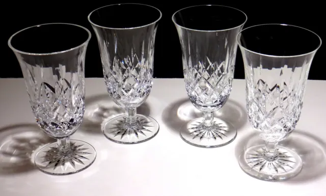 4 Vintage Waterford Crystal Lismore Stemmed Footed Iced Tea Beverage Glass