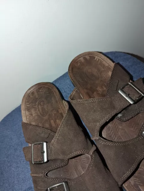 CHACO SANDALS MENS Size 11 Java Brown Strappy Suede Leather Slip On $22 ...