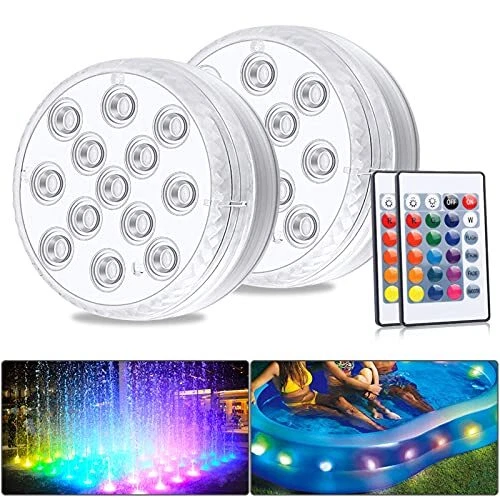 MAVIE Lumière LED Submersible Paquet de 2 Lampes LED Imperméable Avec Télécom...