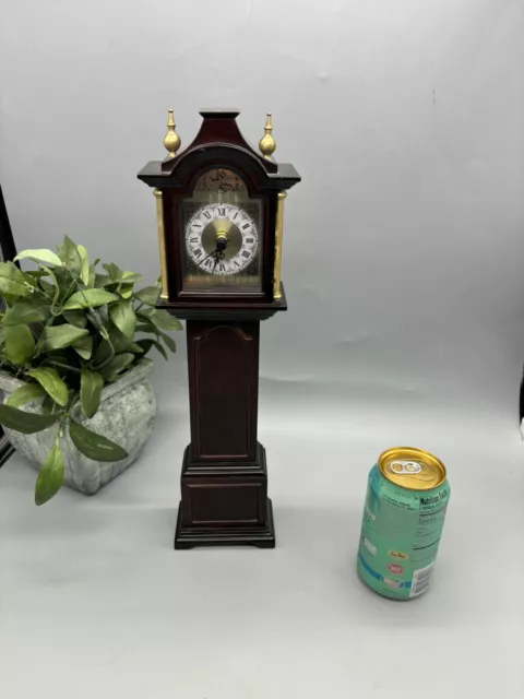 2001  15” Bombay Company Miniature Grandfather Clock Works READ