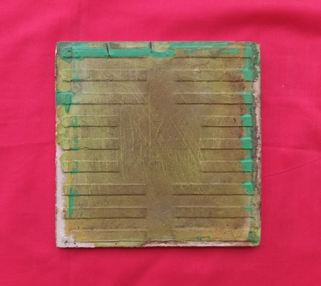 1 Piece Old Art Om Design Majolica Ceramic tiles India Made 0186 4