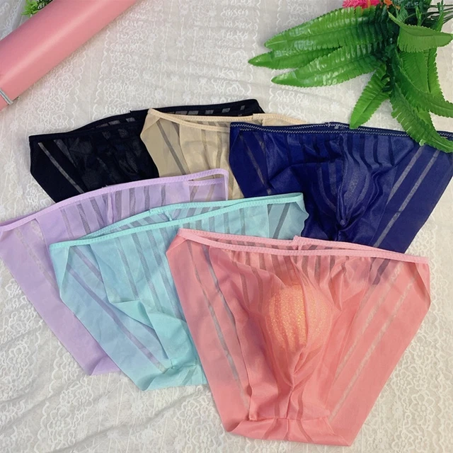 MENS SHEER SEXY Thong G-String Briefs Sissy Panties Underwear Lingerie