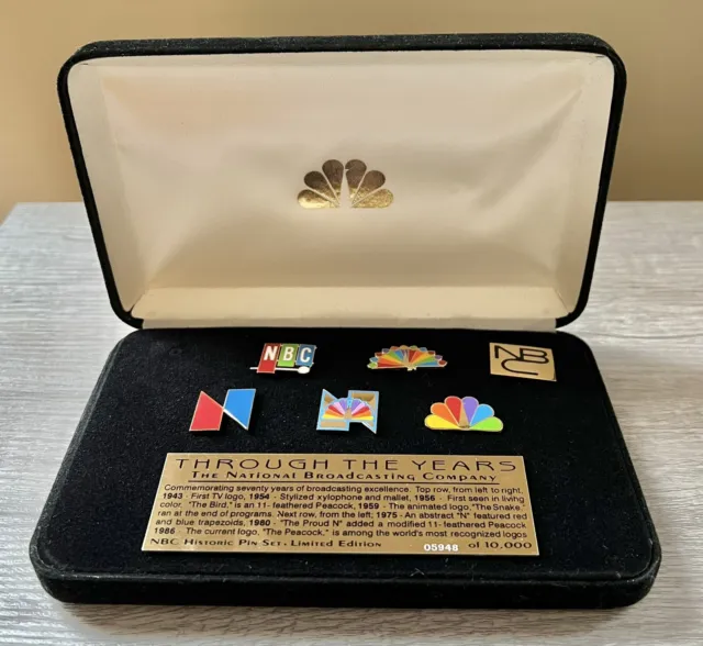 NBC Through the Years Historic logo pin set  1943-1986 Limited Edition