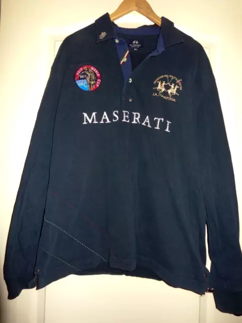 LA MARTINA orginal Herren Shirt/Sweatshirt marineblau bestickt & Embleme Gr 3XL