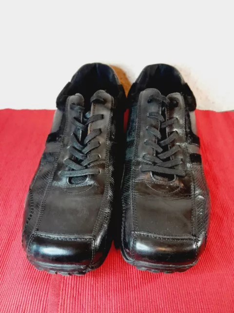 Redtape Men's Black Leather Trainers Size 10 Uk 2