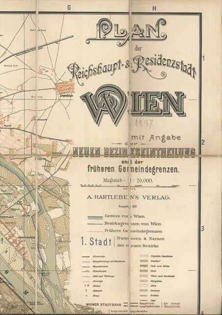Plan der Reichshaupt- & Residenzstadt Wien mit Angabe der neuen Bezirkseintheilu