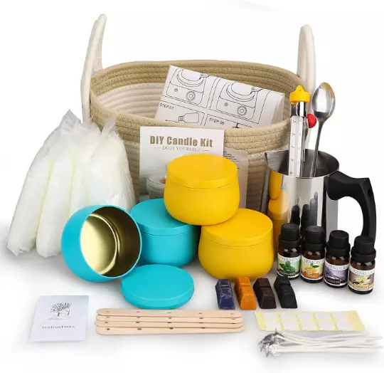Scented Candle Making Kit, Complete Scented Candle DIY Set, with Woven Basket