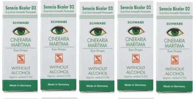 5 PACK x Schwabe Cineraria Maritima gouttes pour les yeux sans alcool...